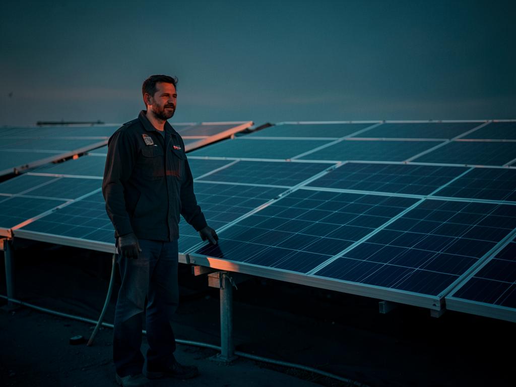Solar professional at work